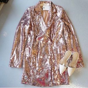 Sequin blazer wrap dress